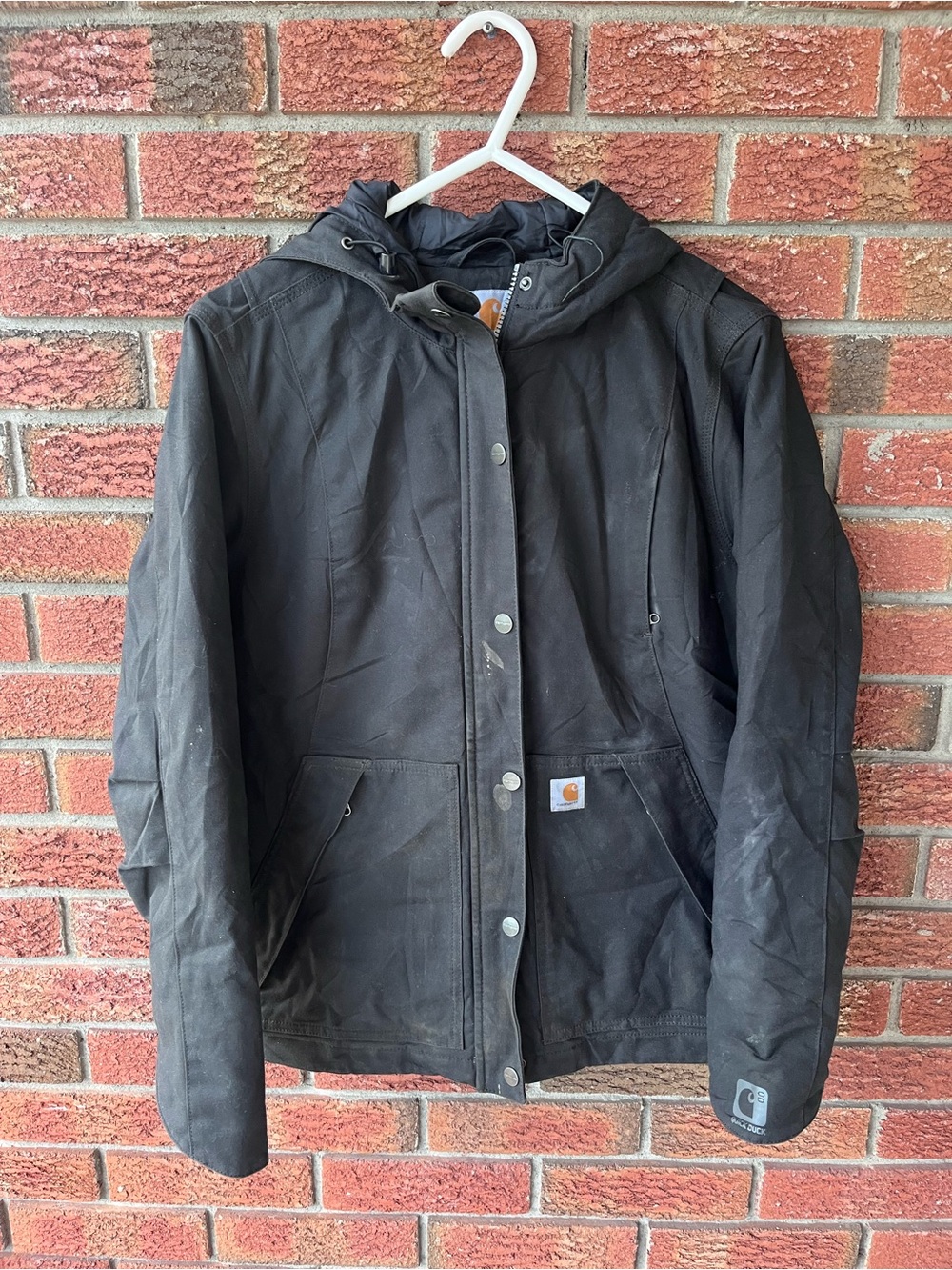 Carhartt Black Hooded Women’s Jacket Sz medium
